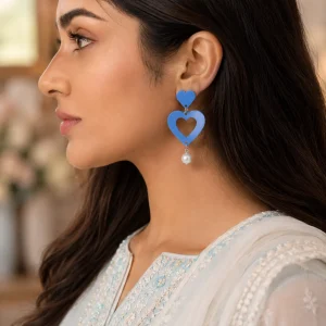 Sky Blue Heart Earrings