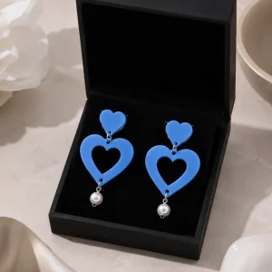 Sky Blue Heart Earrings