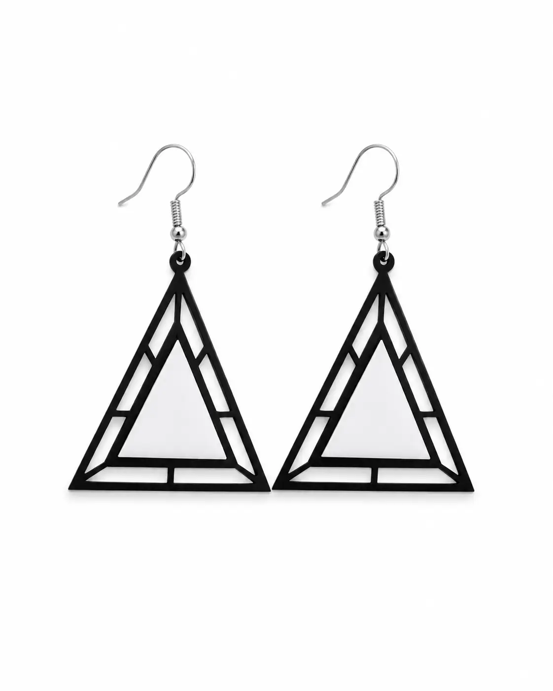 Monochrome Pyramid Layered Acrylic Earrings Monochrome Pyramid Layered Acrylic Earrings
