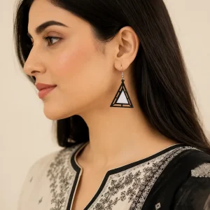Monochrome Pyramid Layered Acrylic Earrings Monochrome Pyramid Layered Acrylic Earrings