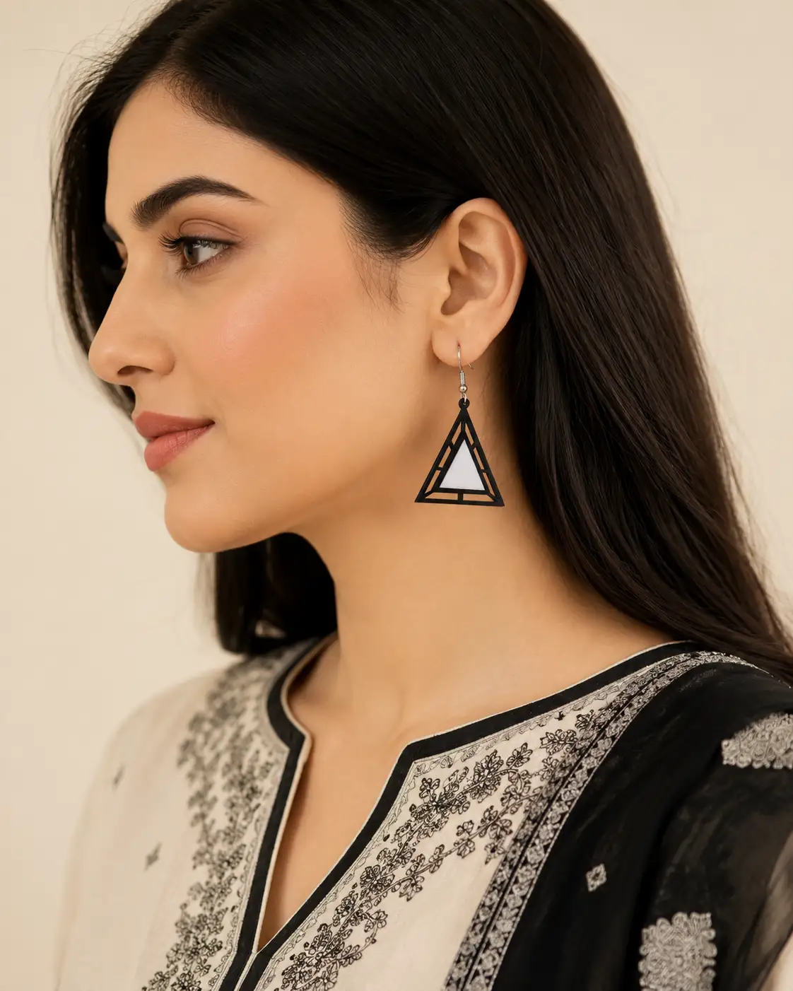 Monochrome Pyramid Layered Acrylic Earrings Monochrome Pyramid Layered Acrylic Earrings
