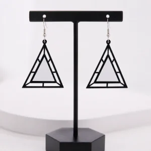 Monochrome Pyramid Layered Acrylic Earrings Monochrome Pyramid Layered Acrylic Earrings