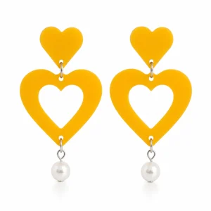 Golden Love Acrylic Earrings