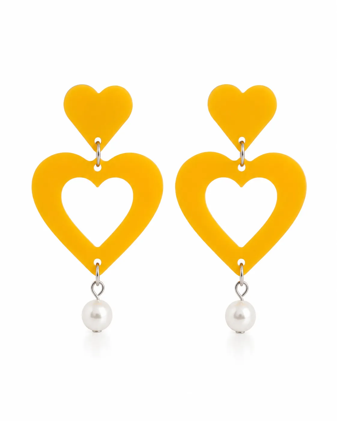 Golden Love Acrylic Earrings Golden Love Acrylic Earrings