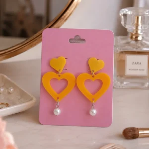 Golden Love Acrylic Earrings Golden Love Acrylic Earrings