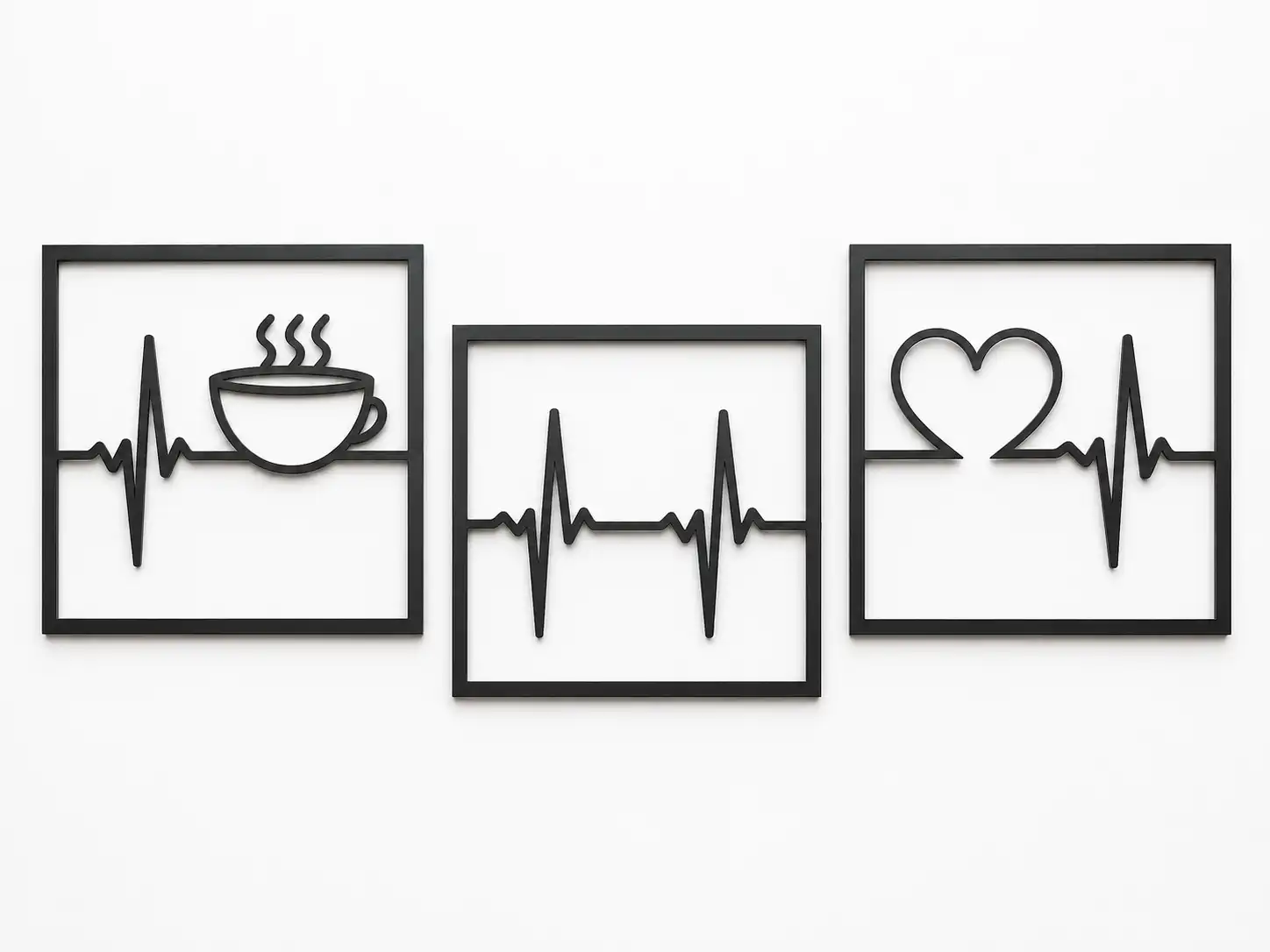 Heartbeat 3 Panel Wall Art Heartbeat 3 Panel Wall Art