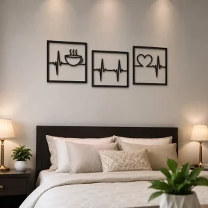 Heartbeat 3 Panel Wall Art Heartbeat 3 Panel Wall Art