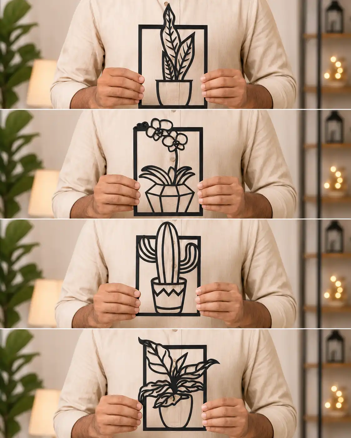 Nature Pots 4 Panel Wall Art Nature Pots 4 Panel Wall Art