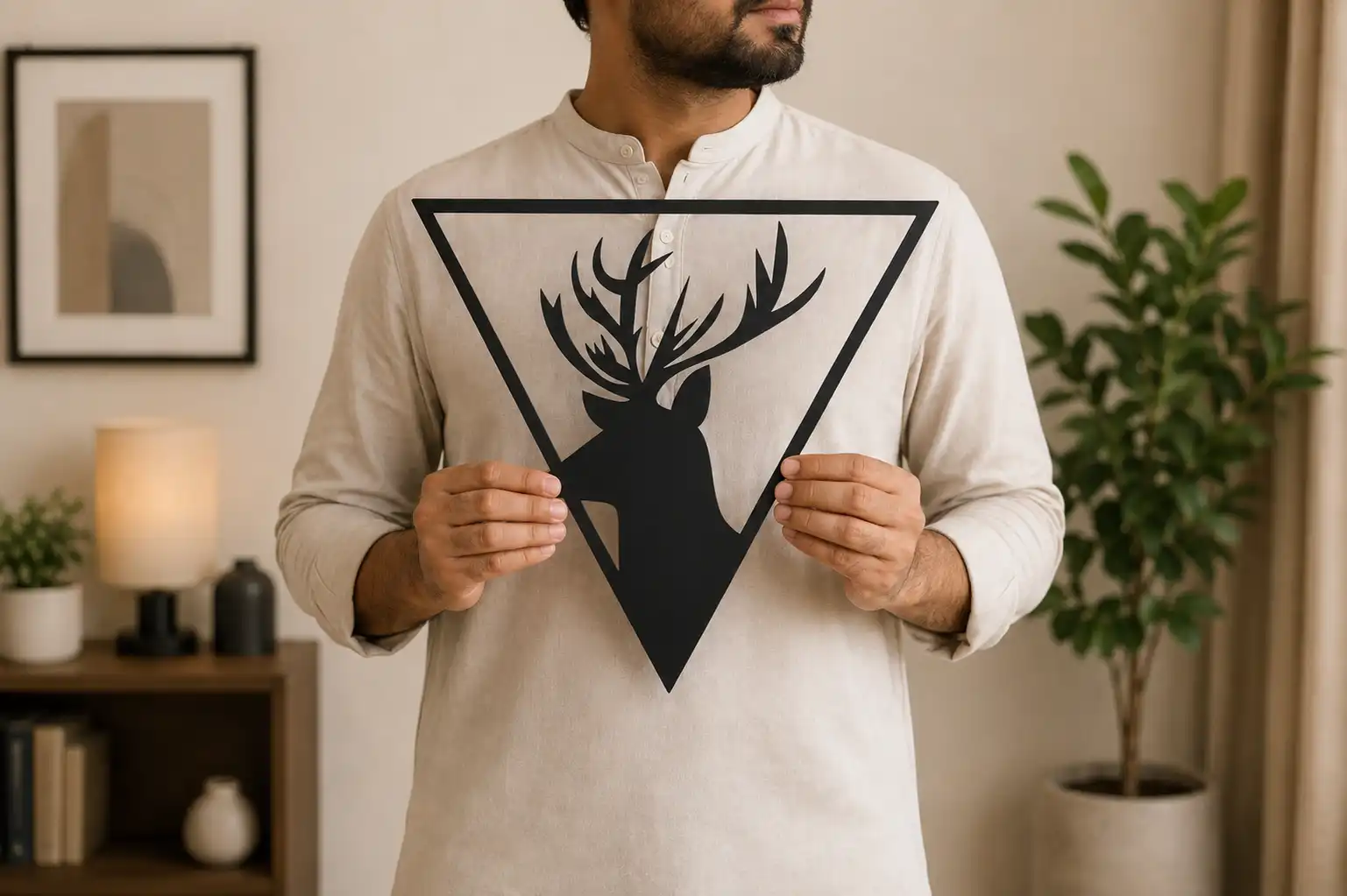 Black Deer Triangle Wall Art Black Deer Triangle Wall Art
