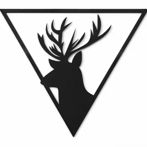 Black Deer Triangle Wall Art