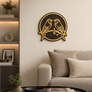 Golden Lovebirds Wall Art Golden Lovebirds Wall Art