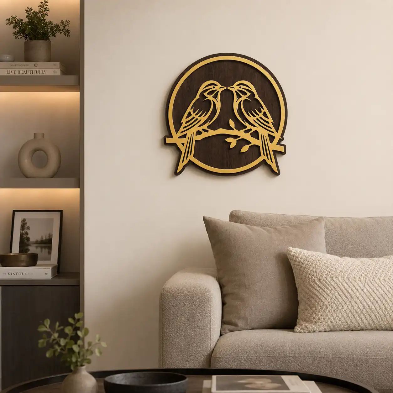 Golden Lovebirds Wall Art Golden Lovebirds Wall Art