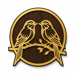 Golden Lovebirds Wall ArtGolden Lovebirds Wall Art