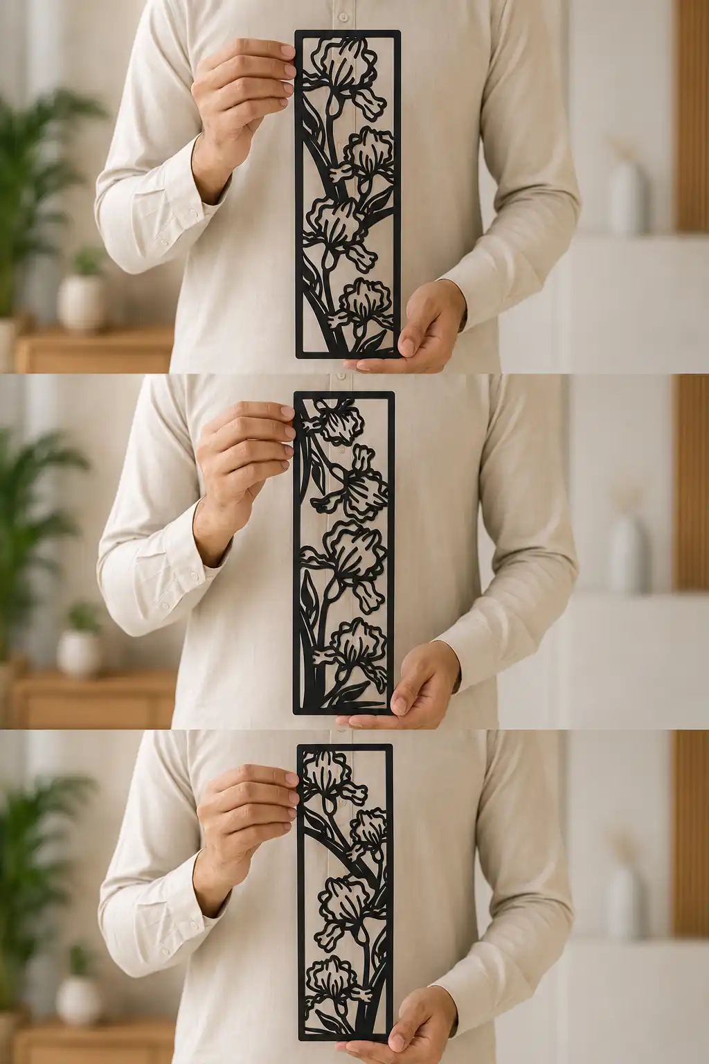 Floral Iris 3 Panel Wall Art Floral Iris 3 Panel Wall Art