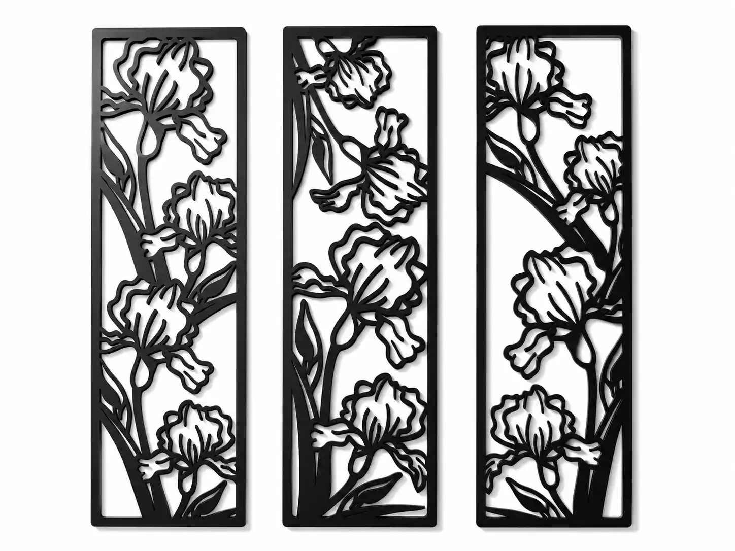 Floral Iris 3 Panel Wall Art Floral Iris 3 Panel Wall Art