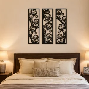 Floral Iris 3 Panel Wall Art Floral Iris 3 Panel Wall Art