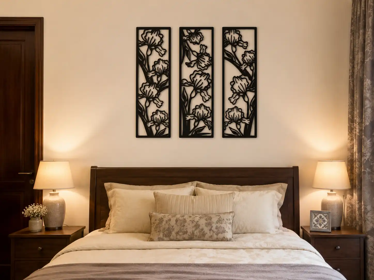 Floral Iris 3 Panel Wall Art Floral Iris 3 Panel Wall Art