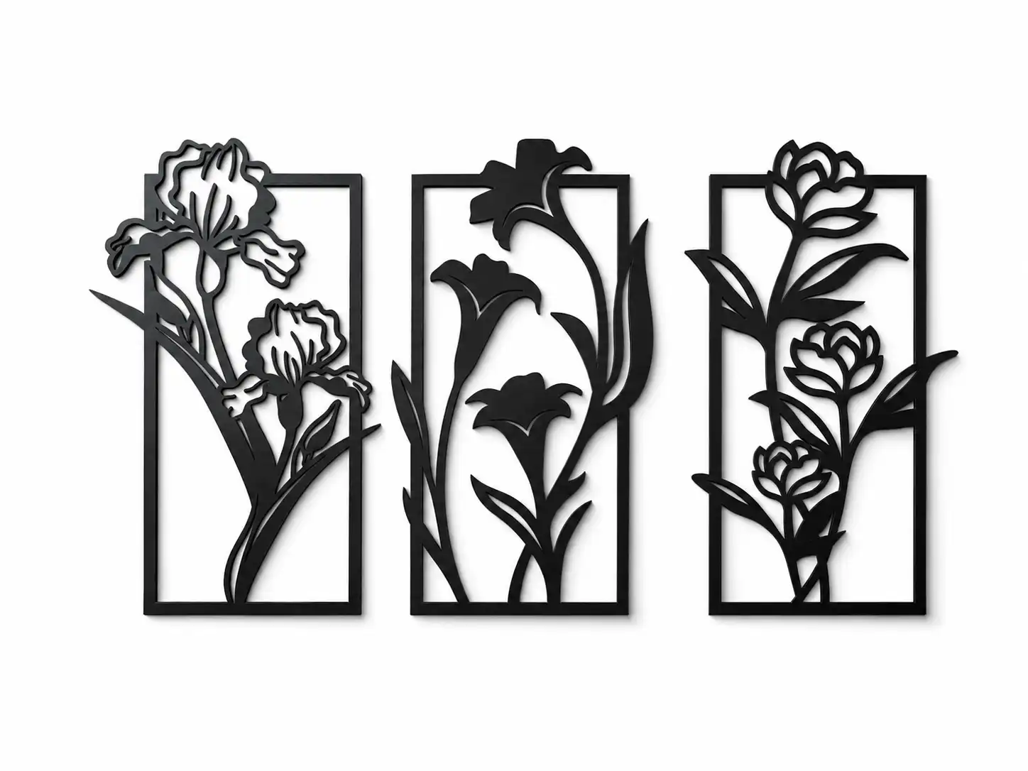 Floral Garden 3 Panel Wall Art Floral Garden 3 Panel Wall Art