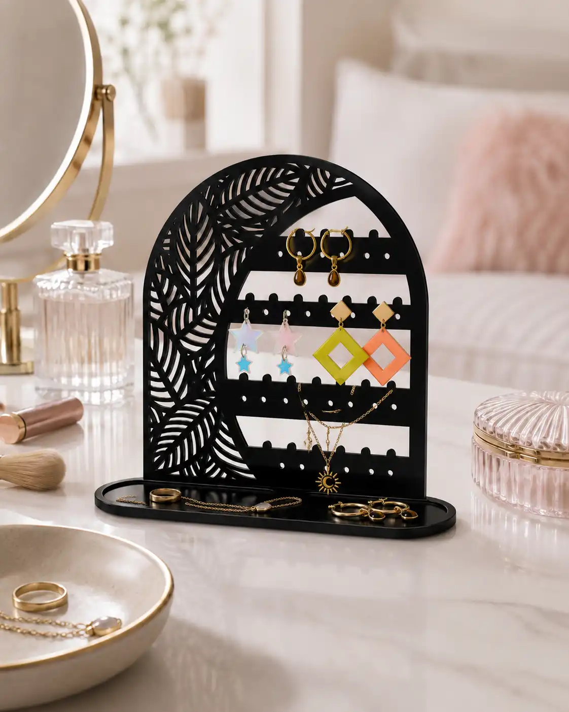 Elegant Leaf Acrylic Jewellery Stand Elegant Leaf Acrylic Jewellery Stand