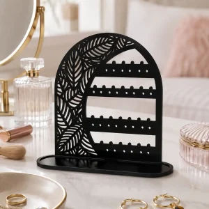 Elegant Leaf Acrylic Jewellery Stand