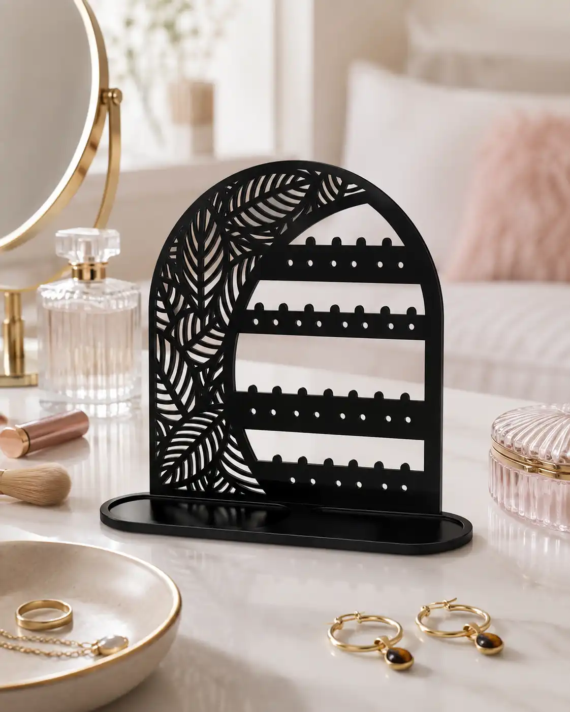 Elegant Leaf Acrylic Jewellery Stand Elegant Leaf Acrylic Jewellery Stand