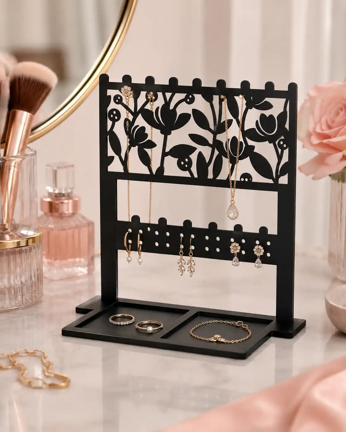 Floral Vine Acrylic Jewellery Stand Floral Vine Acrylic Jewellery Stand